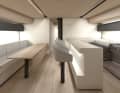 Crew and scientists have a lounge with a bar at their disposal