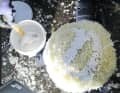 3. pasta abrasiva: il primo passo è rimuovere molto materiale. A tale scopo utilizziamo una pasta ruvida e un tampone di lana o una spugna dura.