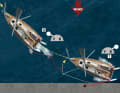 Aft spring: Turning over the bow is possible thanks to the

 thanks to the wide stern

 1. the first phase can even be easier than with a single rudder, as the wide stern provides a huge lever. Put the rudder on shore, it will not be in the air anyway and is therefore already in position for step two. Lower the stern well and slowly increase the thrust by engaging backwards

 2. increase the thrust until the bow comes away from the pier against the wind. Allow the yacht to come round as far as possible. Disengage the clutch as quickly as possible and give thrust vigorously ahead so that the yacht picks up speed quickly. This is the only way to ensure that the blades are streamed and the yacht is manoeuvrable