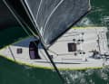 Bird's eye view. The cockpit is comparatively short and the steering wheels are positioned far aft