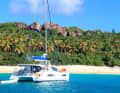 Beautiful anchorages in front of palm beaches, like here a little east of The Bath, are everywhere