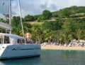 Fantastici ancoraggi di fronte a spiagge di palme, qui a English Harbour ad Antigua