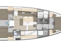 Pogo 44, version avec trois cabines et un espace toilettes