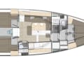 Alternativement, l'avant du bateau peut être aménagé avec deux cabines séparées