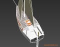 Compact dimensions: 5.80 metres long, 2.27 metres wide, 1.40 metres draught
