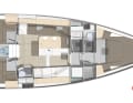 Pogo 44, version with three cabins and two toilet rooms