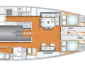 Makes more sense: more conventional cabin layout of the semi-custom yacht