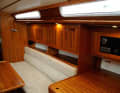 Classic boat construction, with plenty of teak below deck for a cosy atmosphere