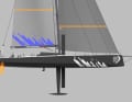 Almost like a model boat: negative stem, deep keel, long centreboards