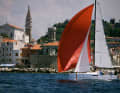 Easy going; under gennaker in light breeze