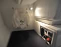 Instead of cupboards, there are several bags on board that can be filled at home and then clipped on board without further ado.