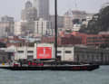 A monohull accepted the invitation to the launch parade. Unfortunately there was too much wind for the cats