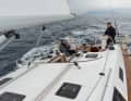 Double mainsheet, led aft