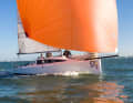 Speed and fun. The gennaker is 55 square metres in size and pulls powerfully. The bowsprit can also be retracted