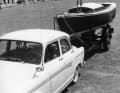 Off on a great Mediterranean voyage: The trailer combination with the Hansa dinghy "Solveig" in Italy in 1959