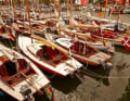 The fleet is moored in Eckernförde in front of the former Siegfried shipyard