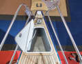 Typical Luffe: the double L at the bow. The furling system is located below deck