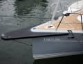 The gennaker tack is driven at the bow nose. There is no anchor gallows or capstan