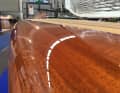 The striking curve between the hull and deck