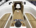 Lamp instead of control element: the mainsheet moved from the table to the cabin roof