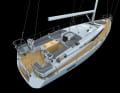 Jeanneau 51, plenty of deck space and comfortable seating bays at the side of the companionway