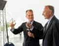 Ein Toast auf die Vergangenheit – und auf die Zukunft. Leonardo Ferragamo (l.) bei seiner Jubiläumsansprache
