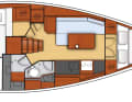 Oceanis 35.1: With longitudinal galley, large wet room and plenty of storage space