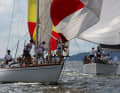 Spinnaker-Shift auf einer Swan 43. Die Yacht besitzt noch die klassischen Linien aus den späten sechziger Jahren