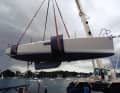 Crane date. Pogo 36, here with the swivelling keel, which is only available at extra cost