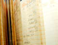 The yellowed pages of an old logbook. It is even compulsory to keep the document for three years
