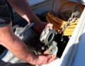The anchor windlass can be opened with an on-board tool