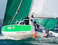 Powerful. The rig carries plenty of sail area. The hull, which is also wide at the front, ensures dimensional stability