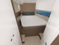 Unobstructed view. Forward cabin with large hull windows