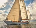 With more than 200 square metres of fabric, the 30-tonne steel ship makes good time even in light winds