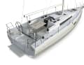 For your use as a family tourer: The Ducht modules and the cockpit table are in the boat. Six people can sit comfortably in the cockpit. The bathing platform is optional and made from super-light composite structures