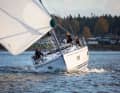 Even though the shipyard was sailing with four men, the Linjett is actually optimised for small crews or single-handed sailing