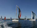Beautiful weather and perfect sailing conditions at the start. The test group on the Flensburg Fjord