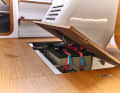 First 36 The batteries are installed under the central pantry block. The access is bolted