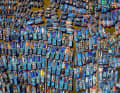 
Nguyen Vu , Cao, Vietnam, 3rd place

BOATSMATRIX'
This picture shows fishermen's boats neatly lined up at anchor to avoid Super Typhoon No. 9. Storm No. 9 was the strongest super typhoon to hit Quang Ngai, my hometown, in 30 years and caused devastating damage: 325 houses were completely destroyed and more than 140,000 houses were blown away and destroyed.

