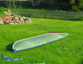 Zusammengeklappt ist der Rumpf nicht größer als ein Surfboard