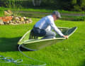 The boat is quickly unfolded in a few simple steps. No tools are required