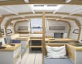Tourentauglicher Innenausbau mit Dinette, Pantry und Navigation. Alles da