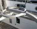 The tiller handles are our own creation and allow comfortable sitting on the coaming