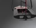 There is also a T-foil on the rudder, which provides lift at the stern