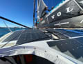 Setting sail on "11th Hour Racing" - a back-breaking job for the person on the grinder