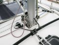 The self-tacking jib is an option