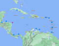 This is the current map for 2022. A significant increase can be seen in St Vincent and the Grenadines in particular (total recorded incidents to date: 100)