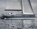 Unconventional. The soft uphaul extends far aft. The waterline is strongly drawn in