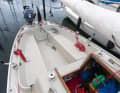 The cockpit is designed for the three-man regatta crew and the engine is easily accessible