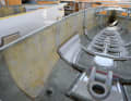 The floor assembly is reinforced for the side keels